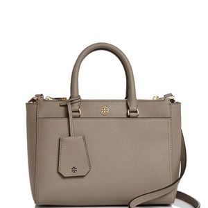 Tory Burch Robinson Small Double Zip Leather Tote